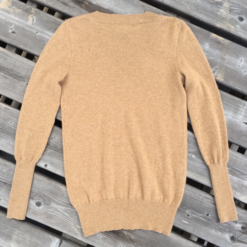 J. Crew Camel Brown V-Neck Sweater - Picture 6 of 6